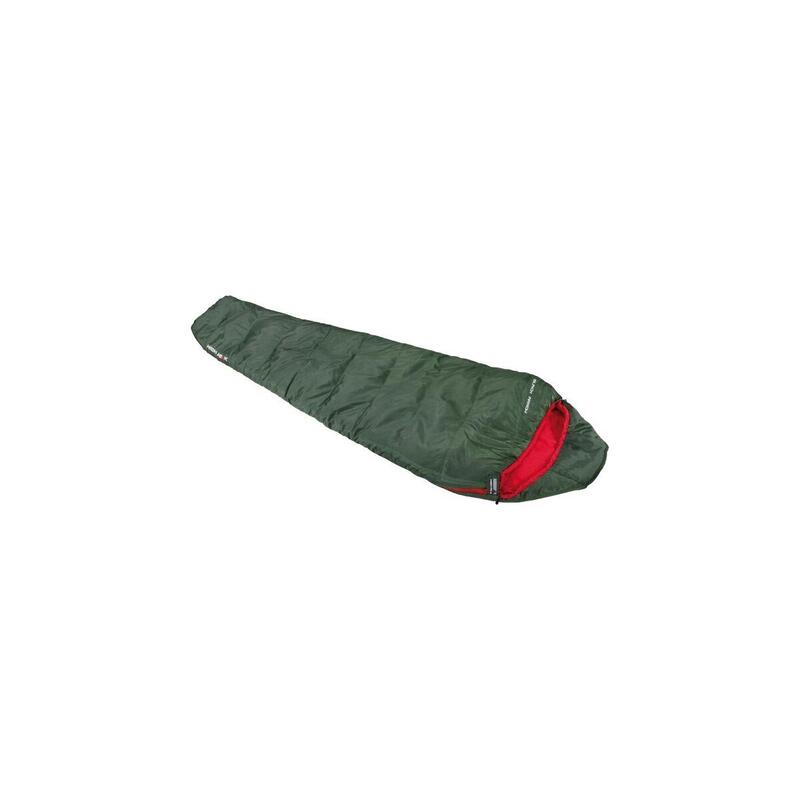Saco de dormir momia high peak black arrow eco verde oscuro/rojo 23230