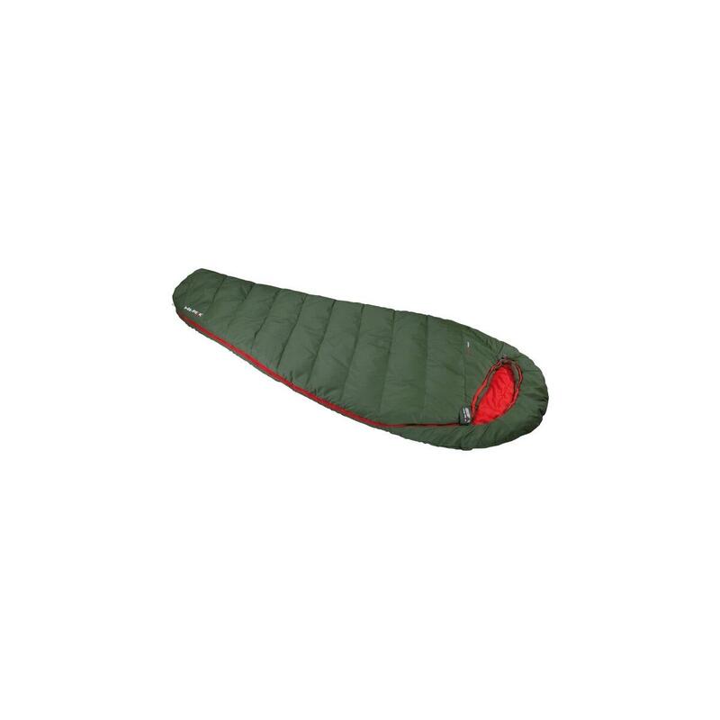Saco high peak  pak 1000 eco de dormir verde oscuro/rojo