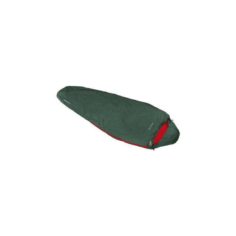 Saco  high peak  ultra pak 500 eco de dormir verde oscuro/rojo