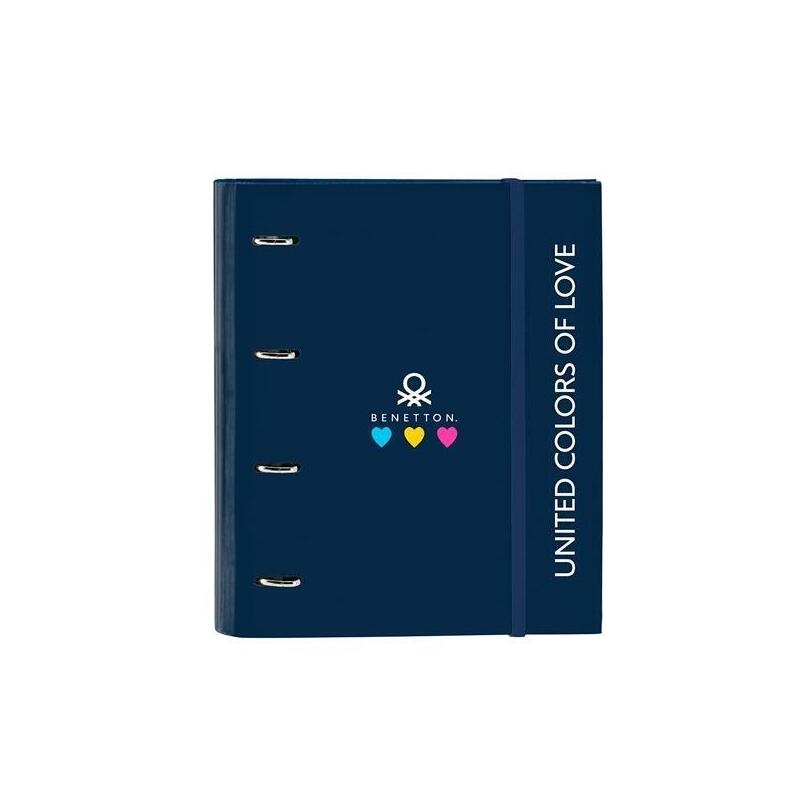 Safta carpeta de anillas 4x35mm c/recambio 100h a4 t/duras forradas cierre c/goma benetton «love»