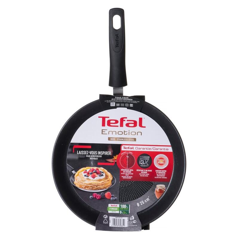 SartÉn para panqueques tefal emotion e30038 25 cm negro, gris