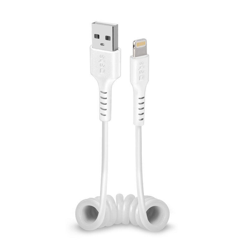 Sbs tecableusbip589sw cable usb a – lightning blanco  17-50cm