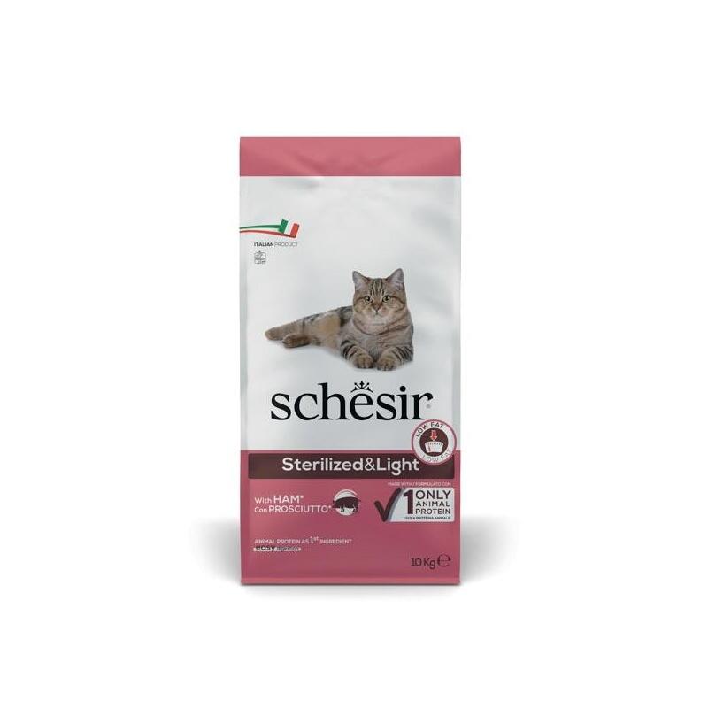 Schesir adult sterilized & light with ham – dry cat food – 10kg