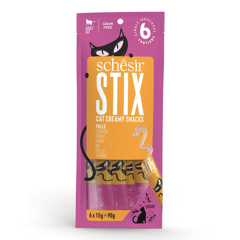 Schesir stix cream of chicken – treat for cats – 6x15g