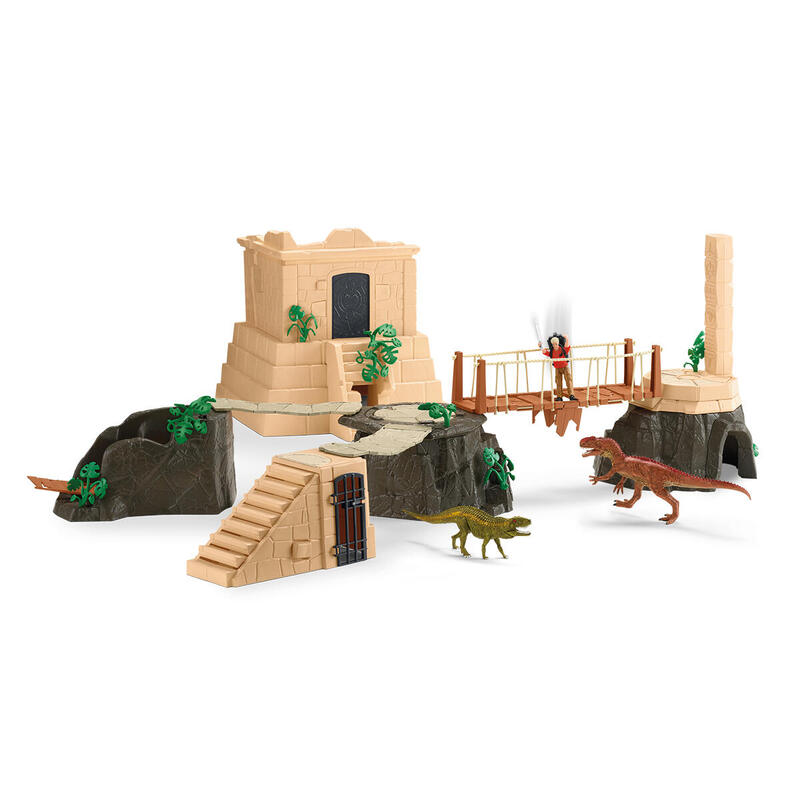Schleich dinosaurs dino temple conquest mega set, figura de juguete 42656