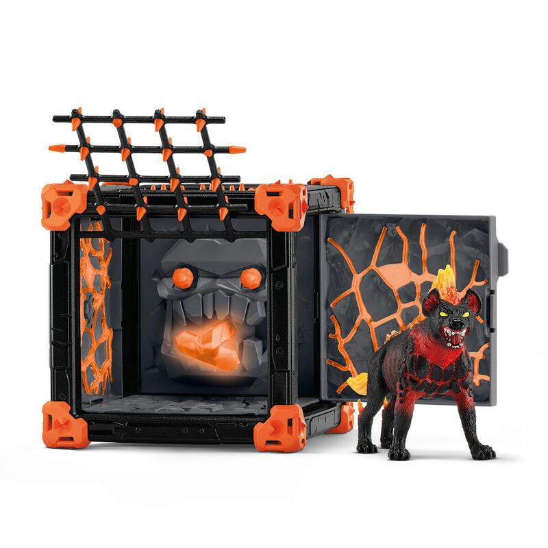 Schleich eldrador creatures battlecave lava hyena, figura de juguete 42674