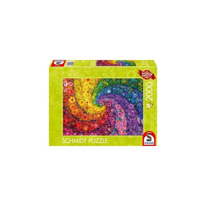 Schmidt spiele puzzle de 2000 piezas con remolinos de flores de colores 59744
