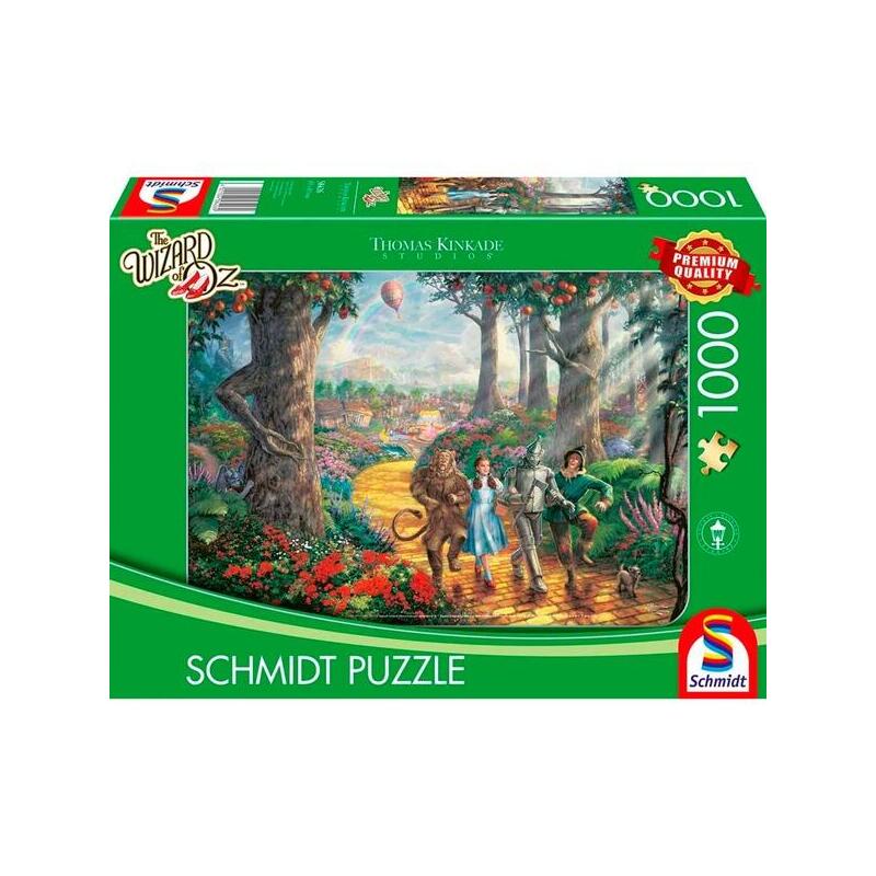 Schmidt spiele thomas kinkade studios: el mago de oz, sigue el camino de baldosas amarillas, puzzle 1000 piezas 58426