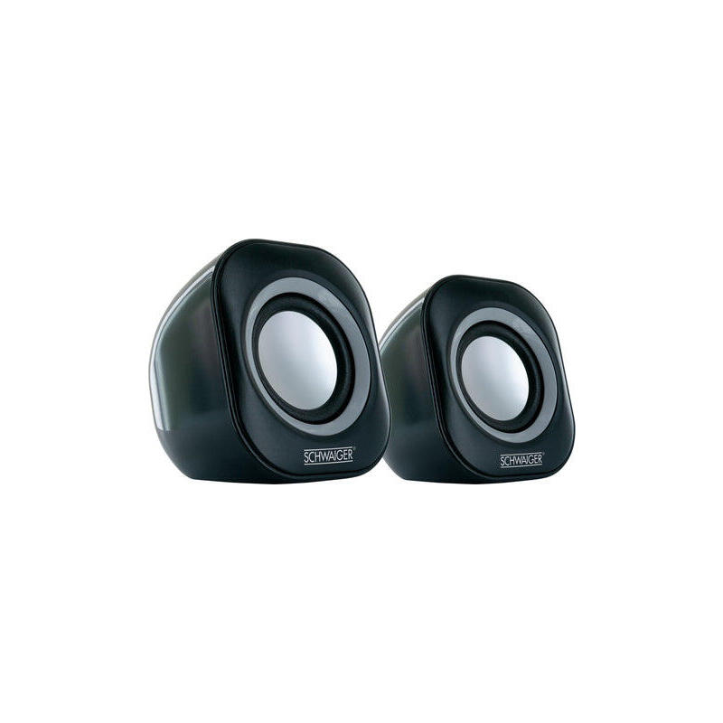 Schwaiger altavoces pc 2.0  mereo 3,5mm jack/usb negro