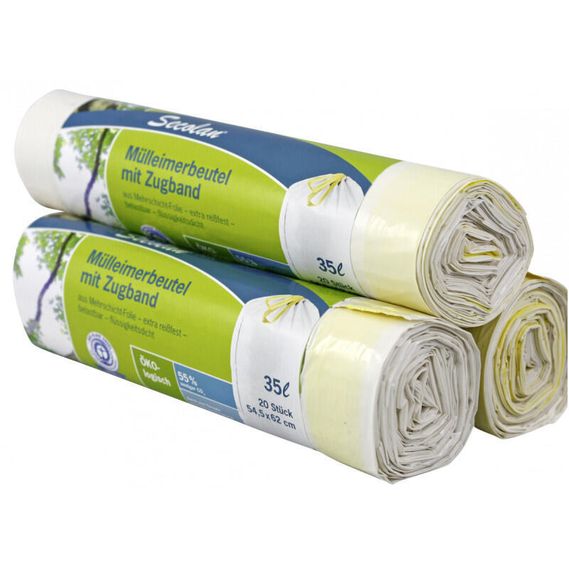 Secolan bolsa de basura con autocierre 35l blanco rollo 20u.