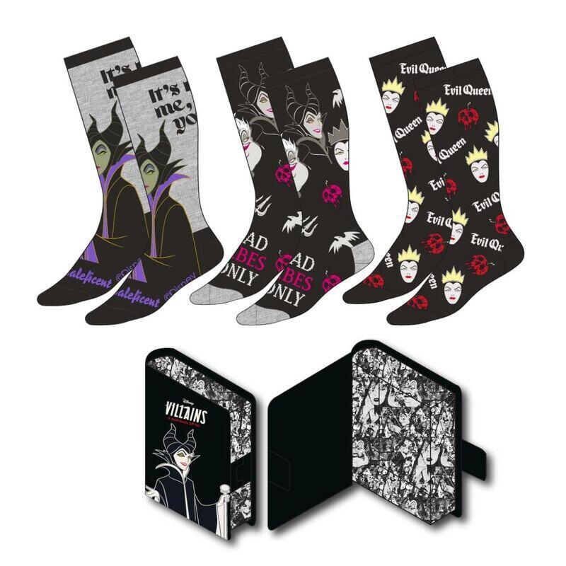 Set 3 calcetines villanas disney adulto