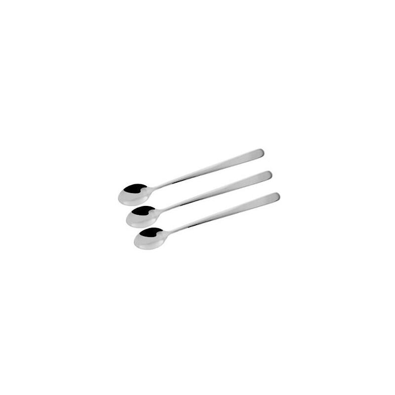 Set 3 cucharas largas para bebida acero inoxidable 19cm fm