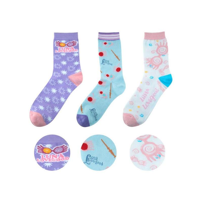 Set 3 pares de calcetines cinereplicas harry potter luna lovegood