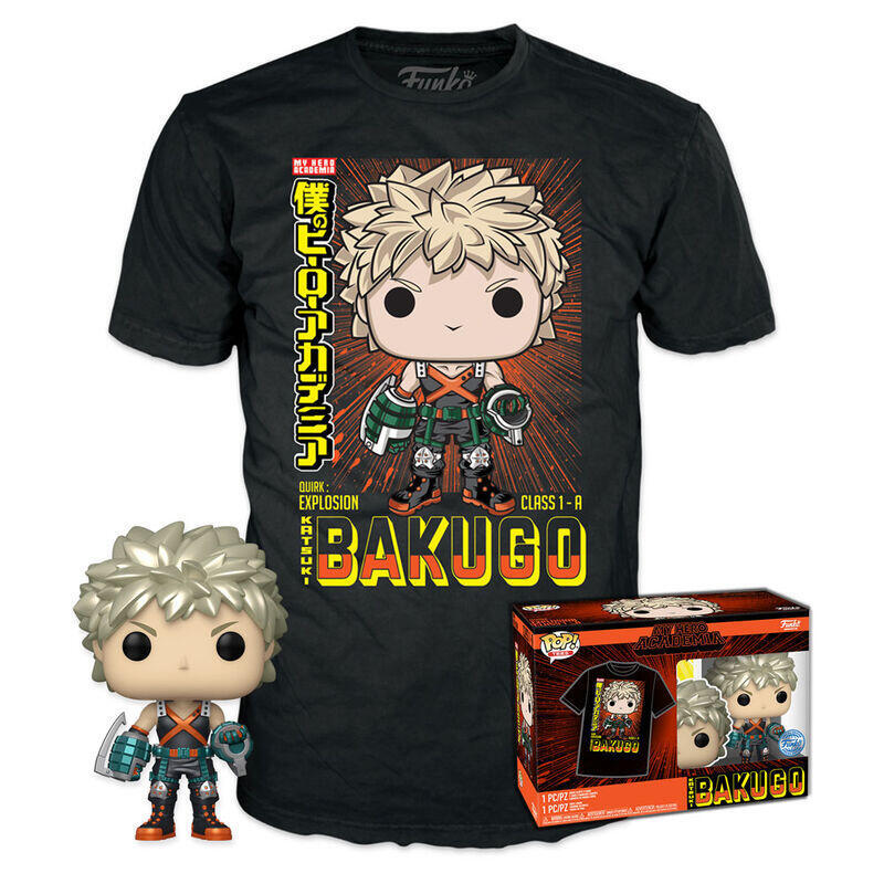 Set figura pop & tee my hero academia katsuki exclusive talla xl