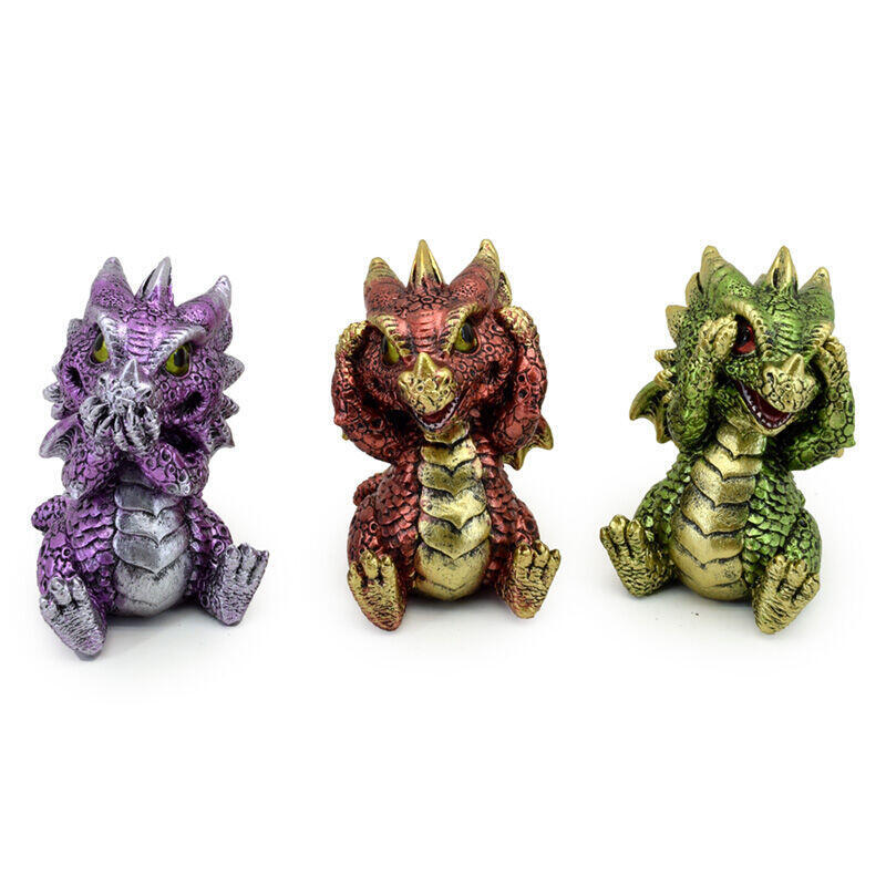 Set figuras dragones bebes de los elementos 8cm