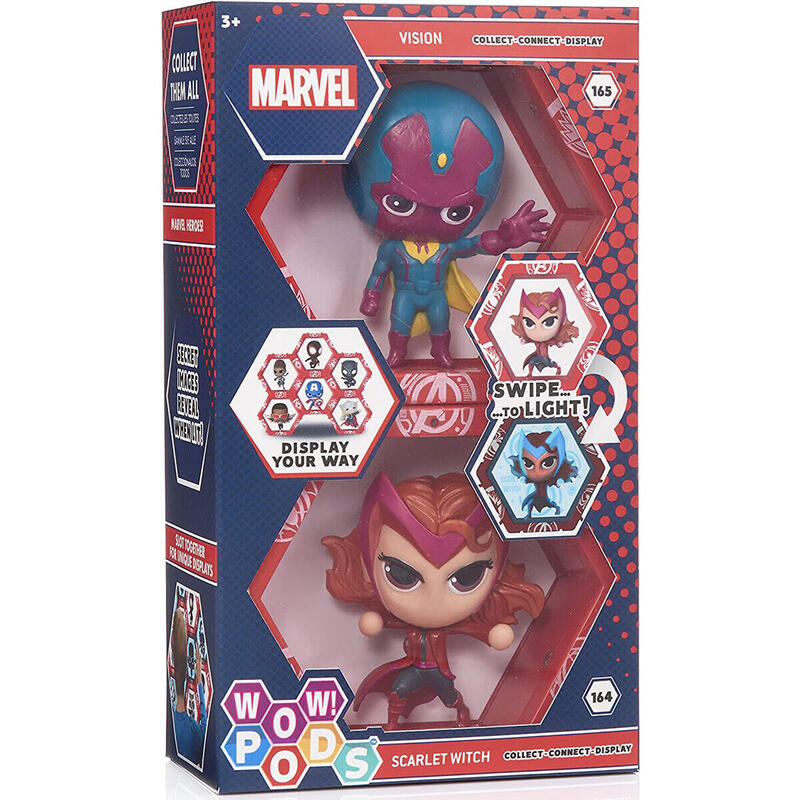 Set figuras led wow! pod vision + scarlet marvel