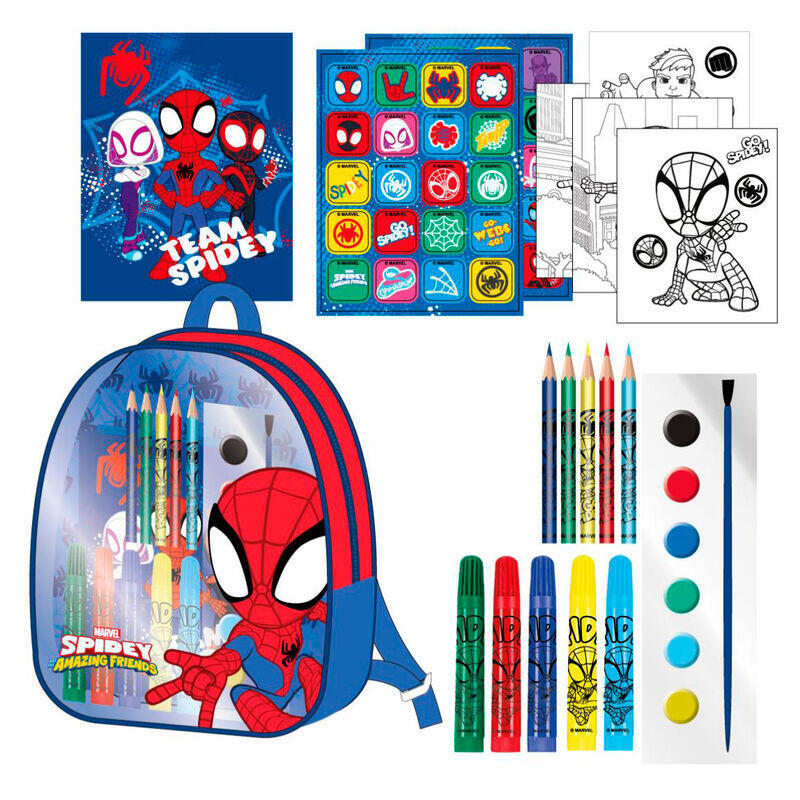 Set papeleria mochila spidey and his amazing friends marvel