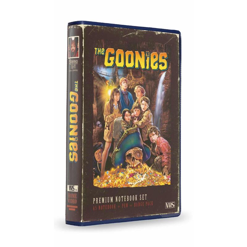 Set papeleria vhs (libreta – chapas y boligrafo) the goonies