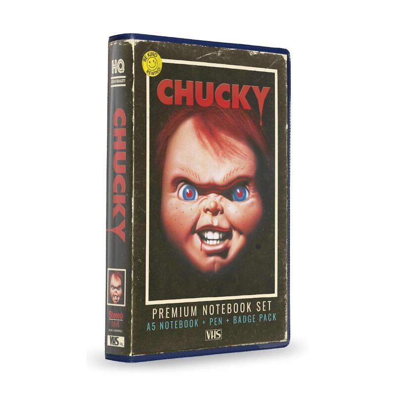 Set papeleria vhs sd toys (libreta – chapas y boligrafo) chucky