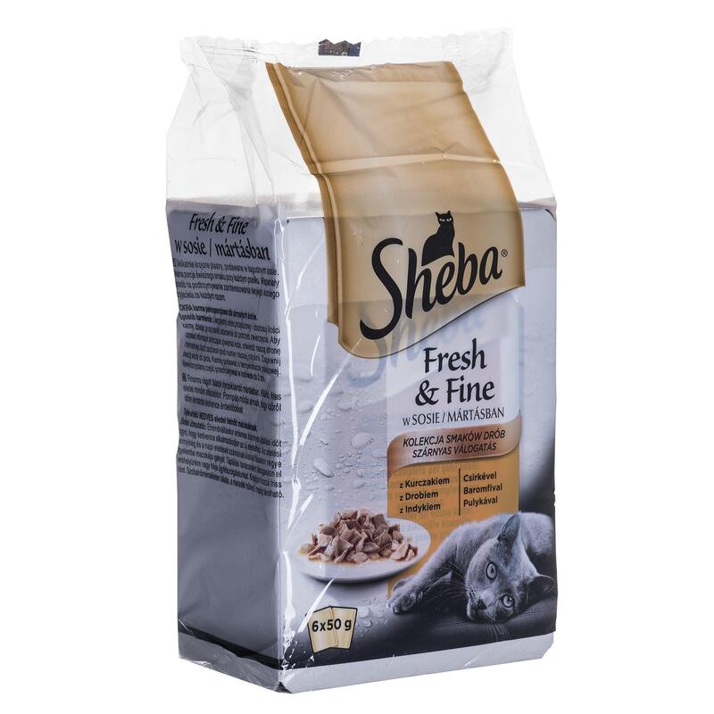 Sheba fresh & fine mini platos de ave en salsa 6x50g