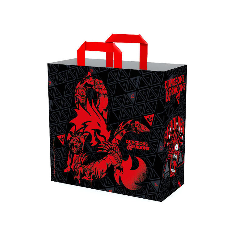 Shopping bag konix dungeons & dragons black reutilizable