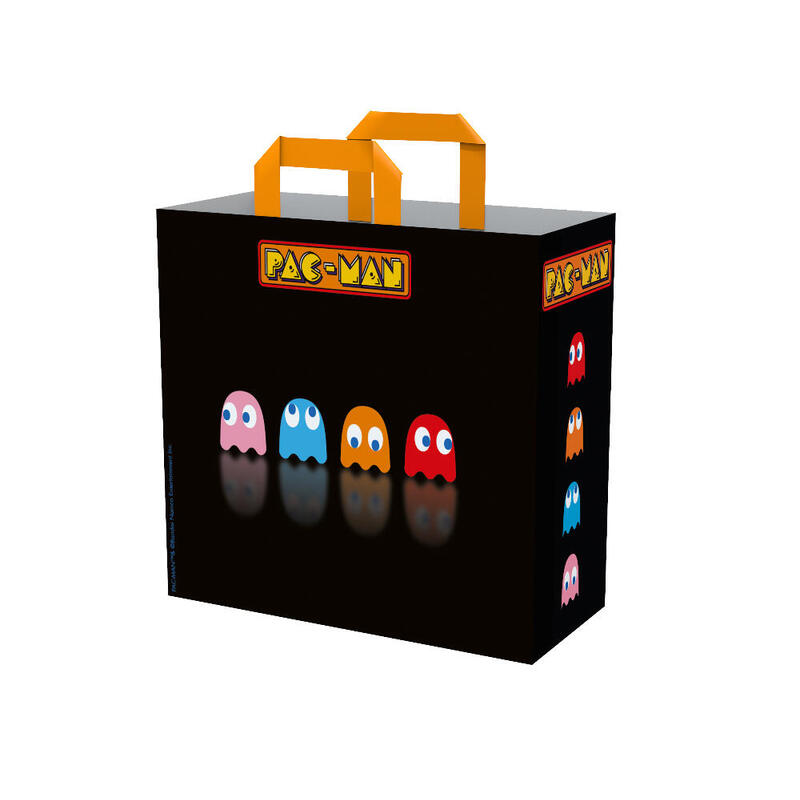 Shopping bag konix pacman black reutilizable