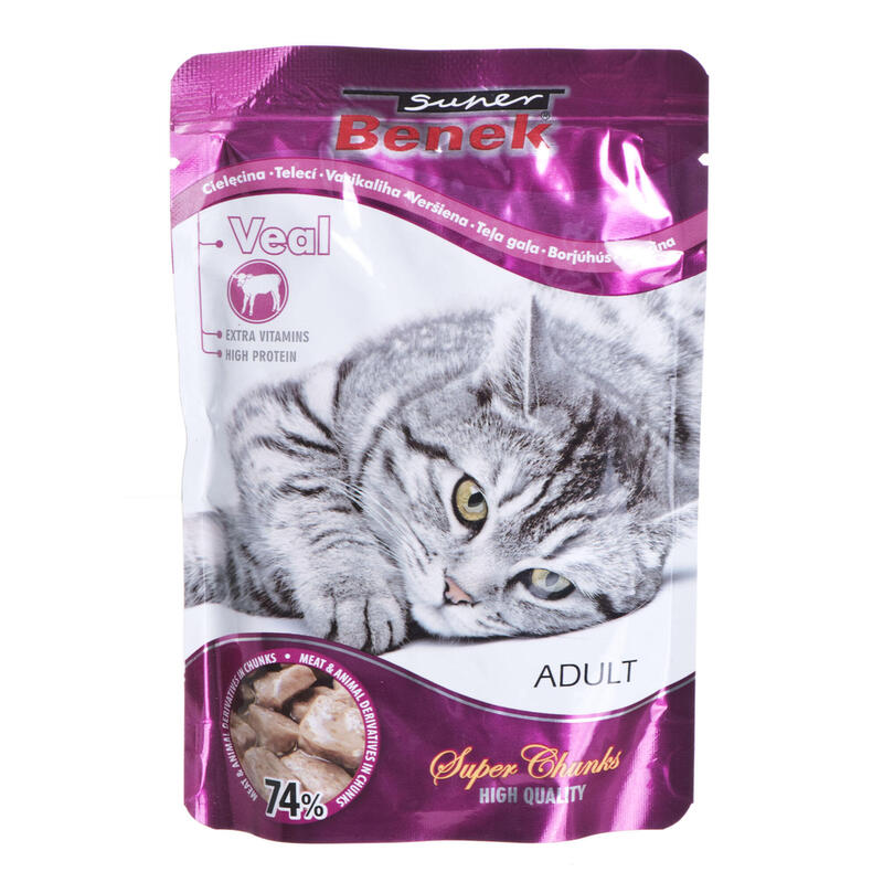 Sobre gato certech super benek con trozos de ternera en salsa de 100g