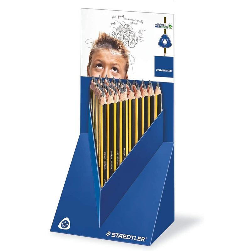 Staedtler jumbo noris 119 expositor con 48 lapices de grafito triangulares – mina hb – resistencia a la rotura