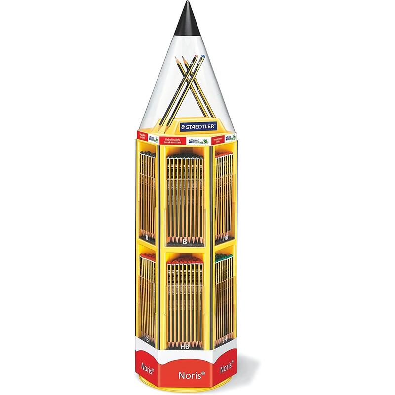 Staedtler noris 120 expositor de 576 lapices de grafito – mina resistente – graduaciones surtidas