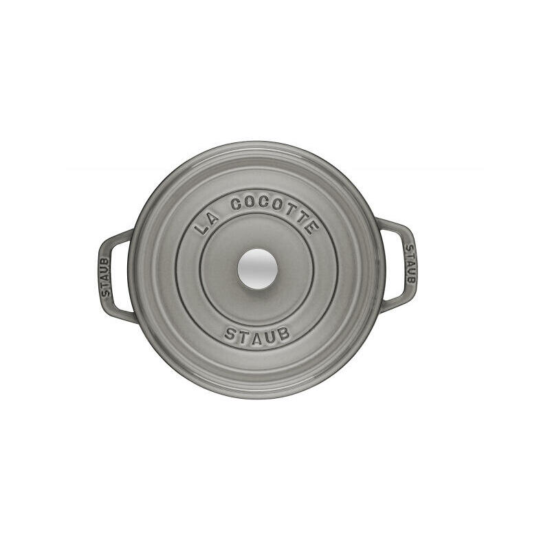 Staub round cocotte, hierro fundido de 26 cm, gris grafito