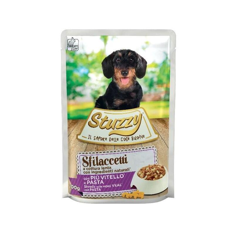 Stuzzy sfilaccetti veal with pasta – wet dog food – 100g