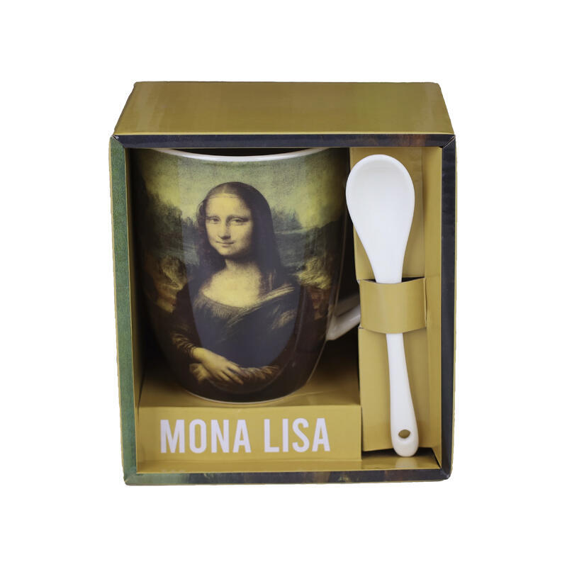 Taza de cerÁmica con cuchara enesco mona lisa