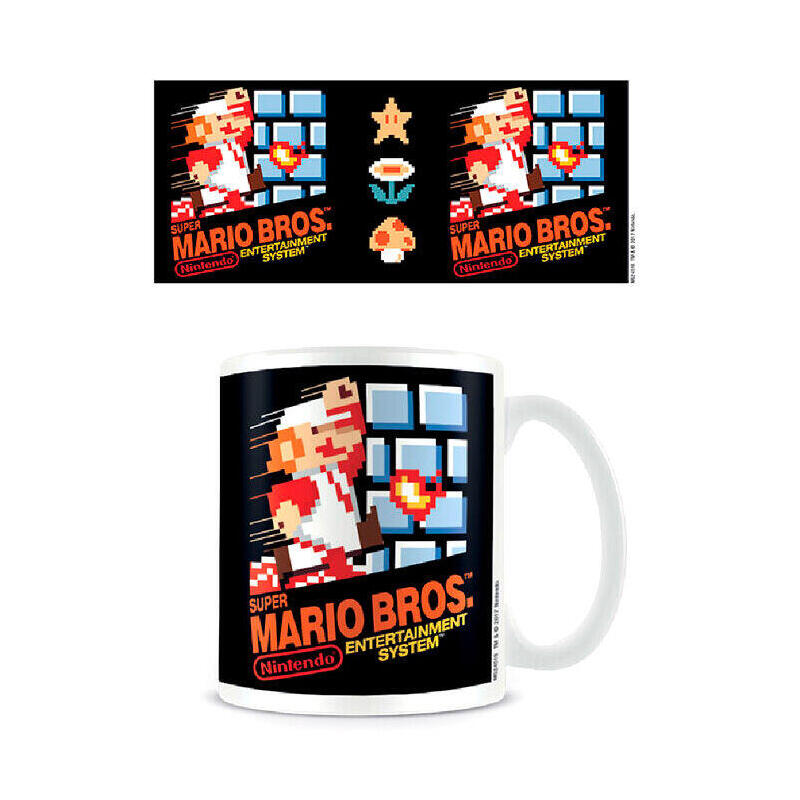 Taza portada nes super mario nintendo