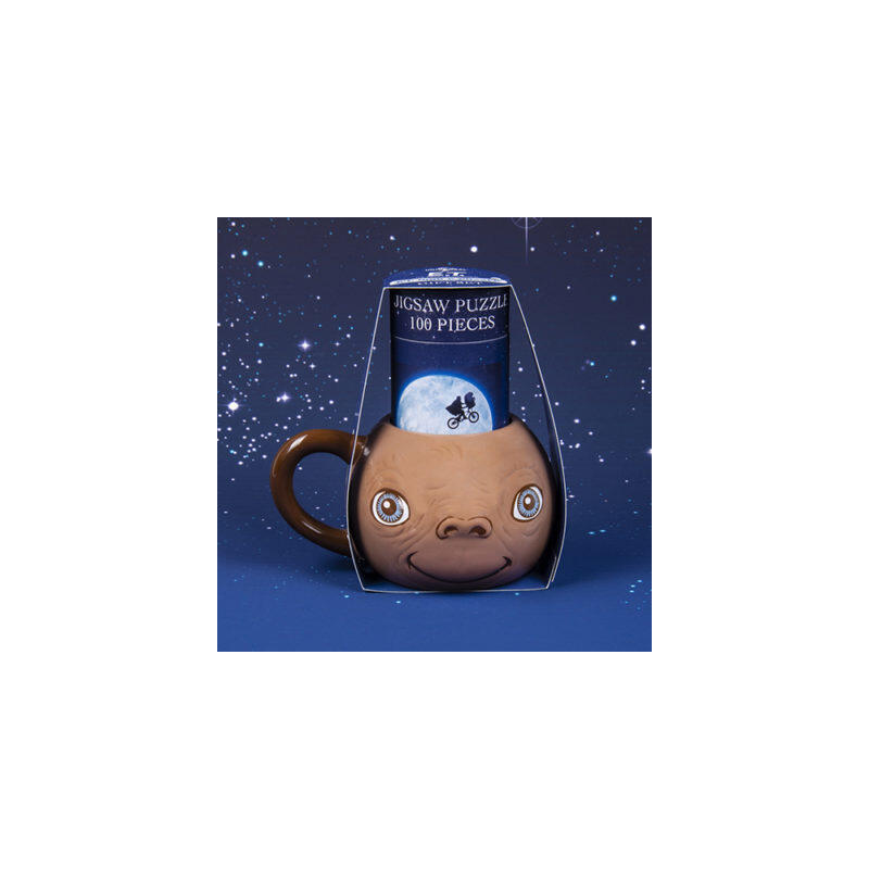 Taza y puzzle, marron, 15 cm