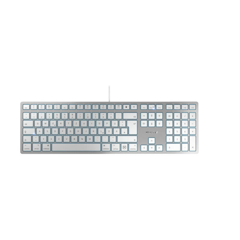 Teclado alemán cherry kc 6000c for mac usb qwertz plata