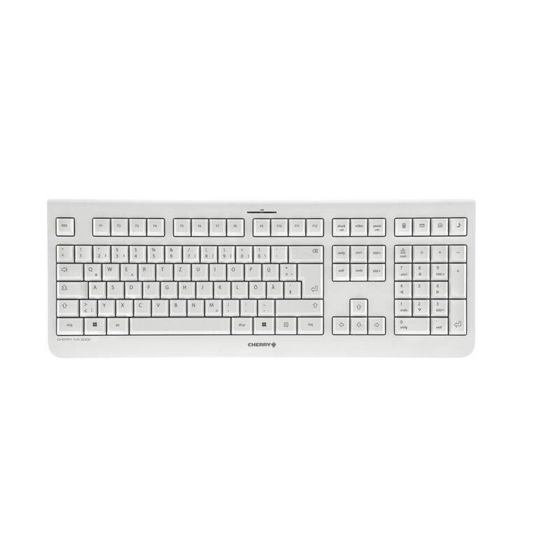 Teclado alemán cherry kw 3000 rf inalámbrico qwertz blanco