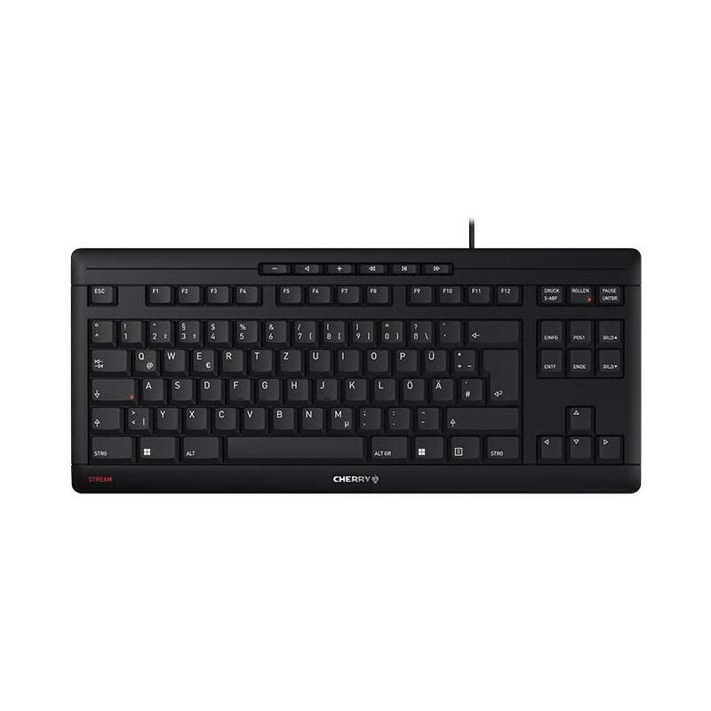 Teclado alemán cherry stream keyboard tkl usb qwertz negro