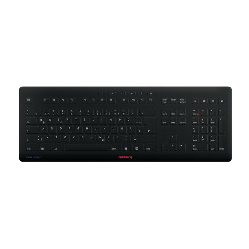 Teclado alemán cherry stream rf inalámbrica + usb qwertz negro