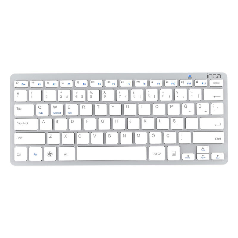 Teclado aleman  inca ibk-569bt bluetooth metÁlico, plata