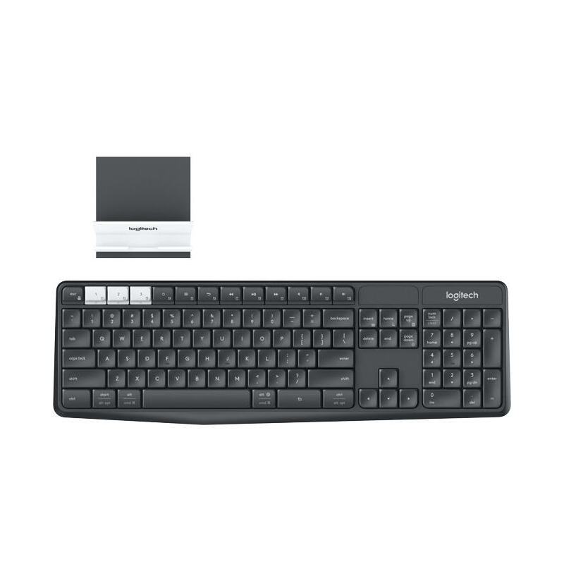 Teclado alemán logitech k375s multi-device wireless combo rf wireless + bluetooth qwertz grafito, blanco