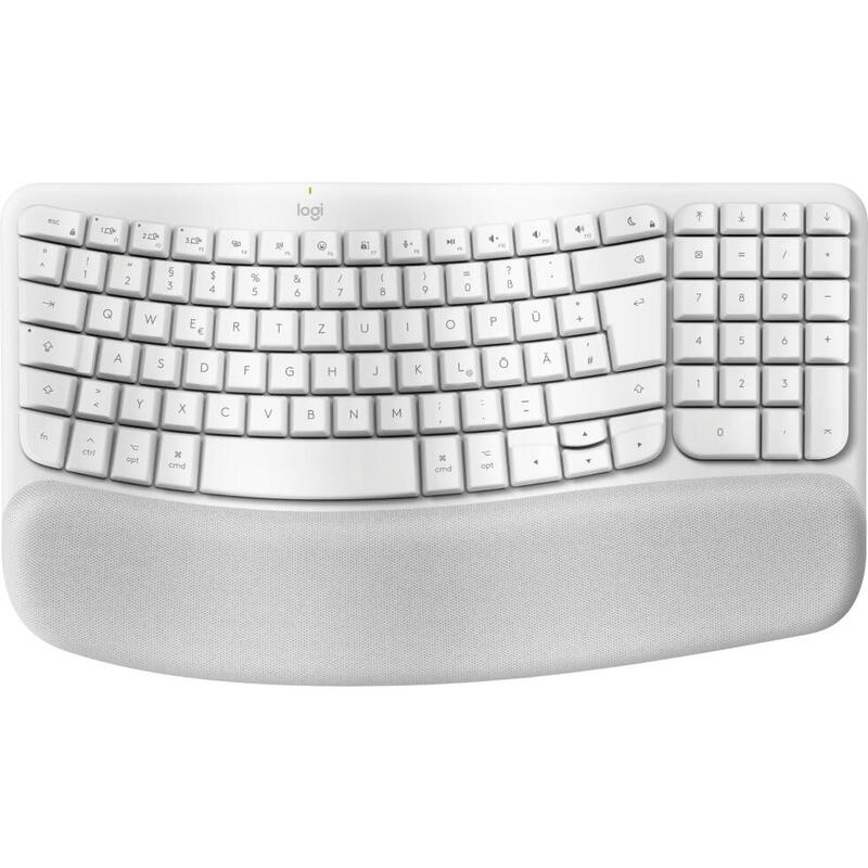 Teclado alemán logitech wave keys for mac hogar / oficina bluetooth qwertz blanco