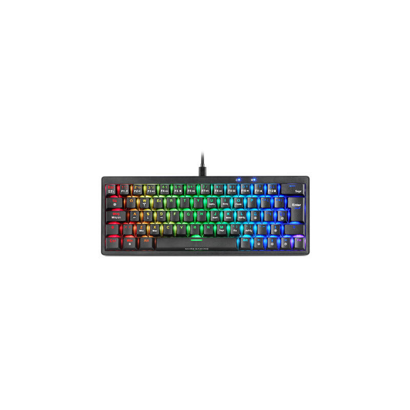 Teclado espaÑol gaming mecÁnico mars gaming mkminipro switch amarillo negro