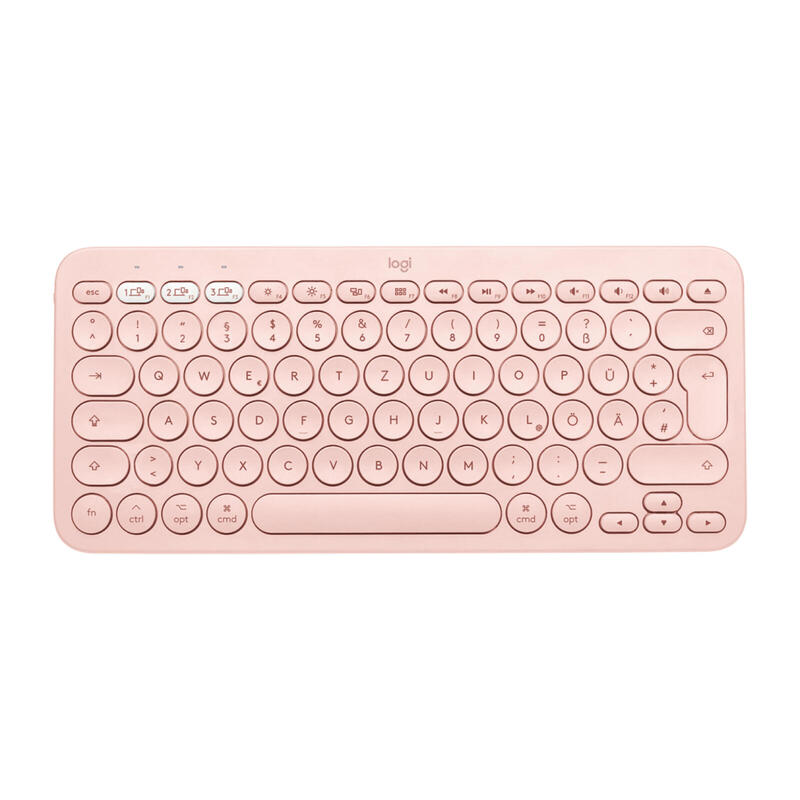 Teclado español logitech k380 for mac multi-device bluetooth keyboard qwerty rosa