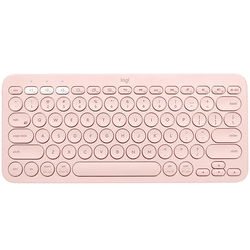 Teclado español logitech k380 multi-device bluetooth qwerty rosa 920-009587