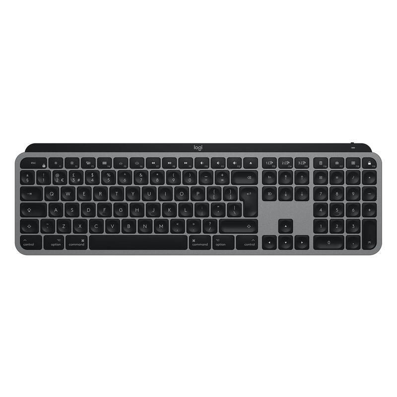 Teclado español logitech mx keys f/ mac rf wireless + bluetooth qwerty gris