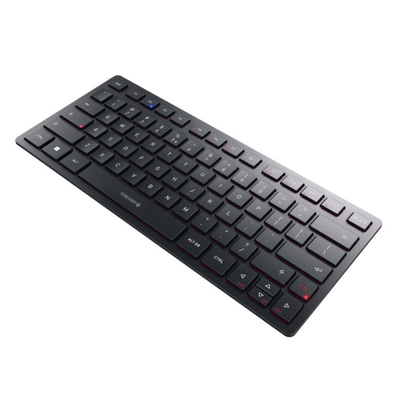 Teclado inglés cherry kw 9200 usb + rf wireless + bluetooth qwerty negro