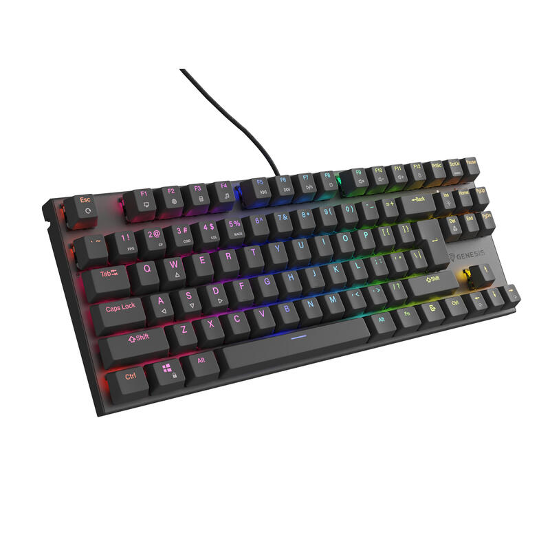 Teclado (ingles) genesis thor 303 tkl rgb mechanical gaming rojo switch, us layout, wired, white