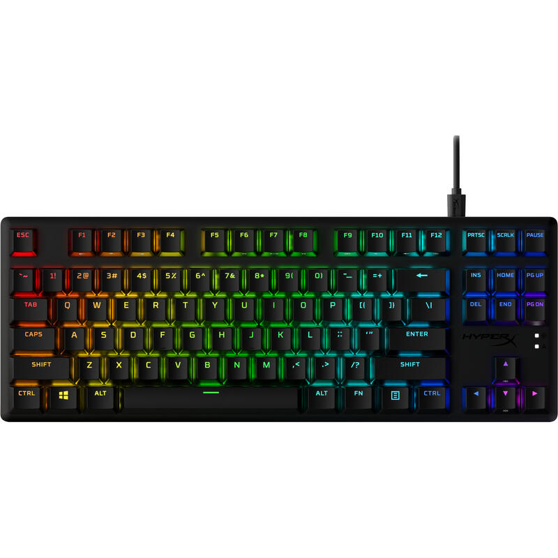 Teclado ingles hyperx mecánico gaming alloy origins core pbt hx rojo