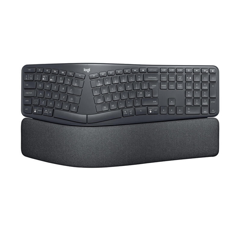 Teclado ingles logitech ergo k860 rf wireless + bluetooth internacional de ee.uu. grafito