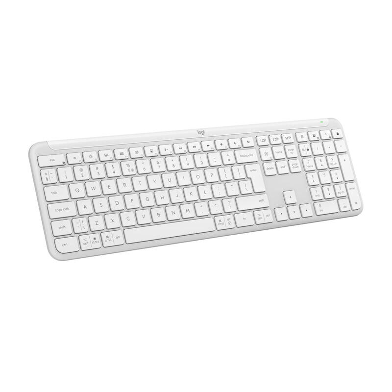 Teclado ingles logitech k950 signature slim teclado rf wireless + bluetooth qwerty ee.uu. blanco